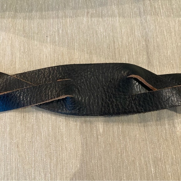 DANIER Sz S Leather Partly Braided Silver Toned Buckle - Picture 5 of 10